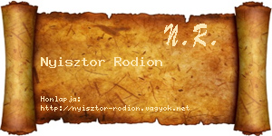 Nyisztor Rodion névjegykártya
